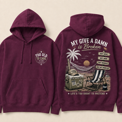 My Give A Damn Is Broken Retro Beach Hoodie