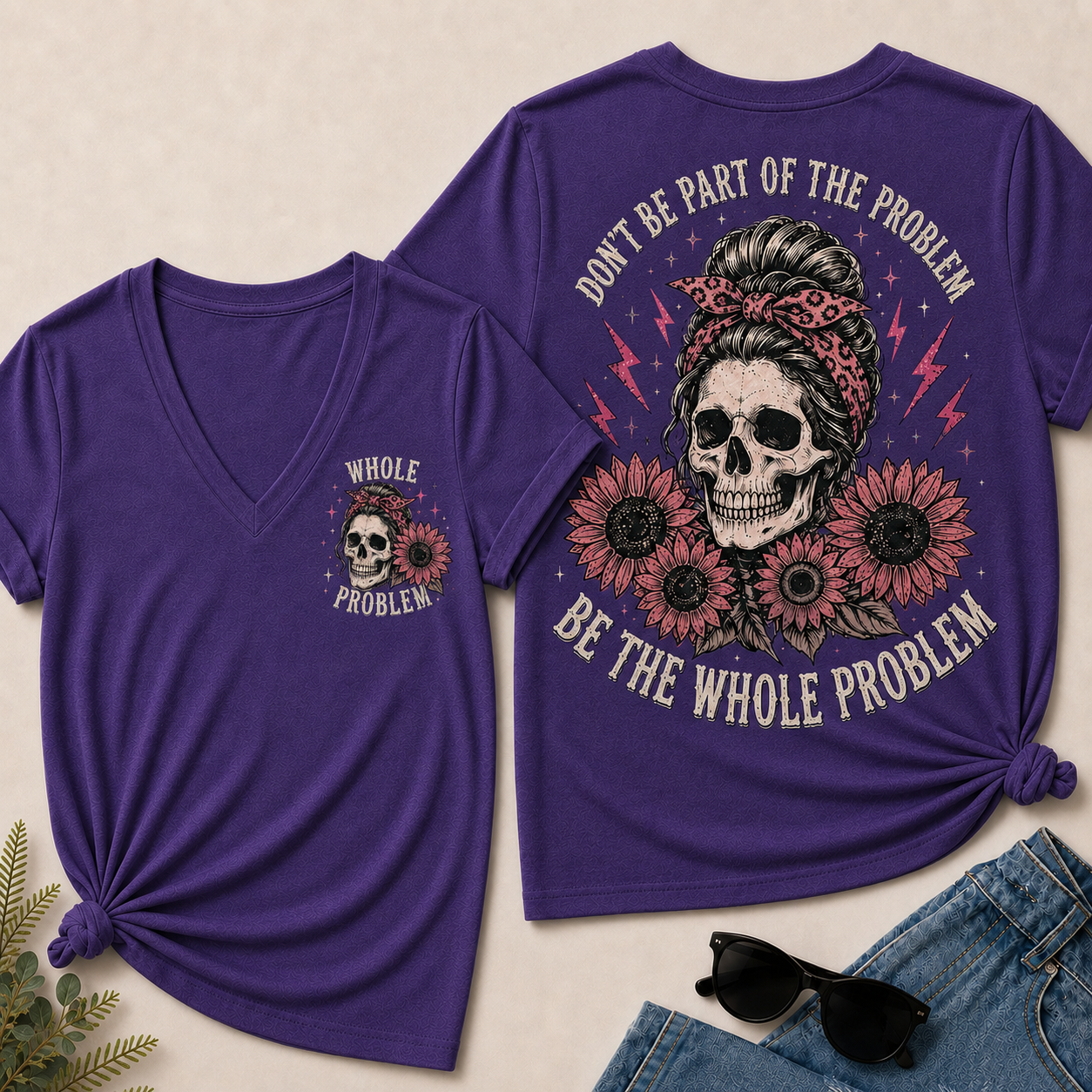 Don’T Be Part Of The Problem Be The Whole Problem V-Neck Tee